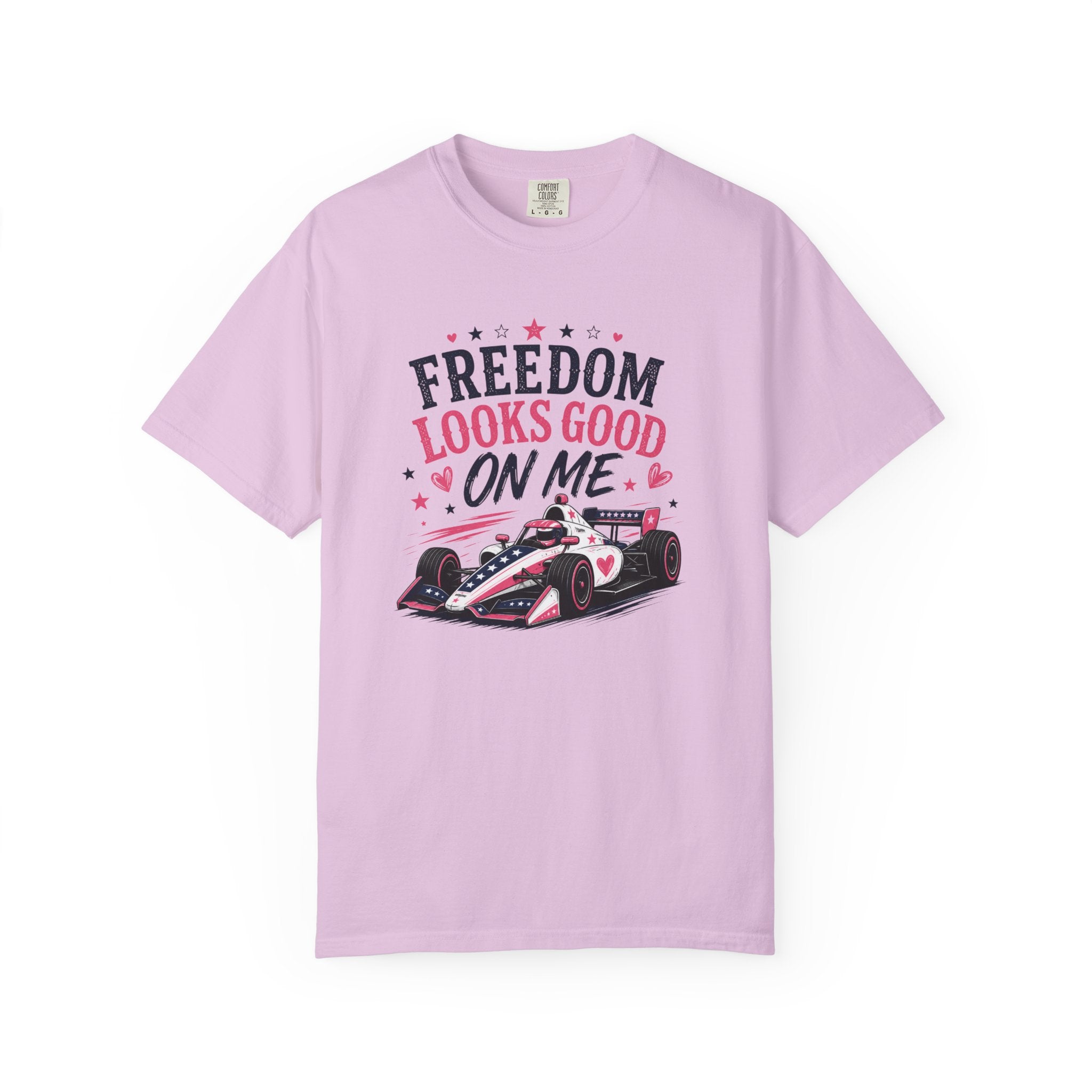 Freedom Looks Good On Me T-shirt indy car Indy 500 Race Car Americana Design