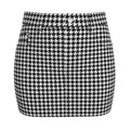 Houndstooth Denim Mini Skirt