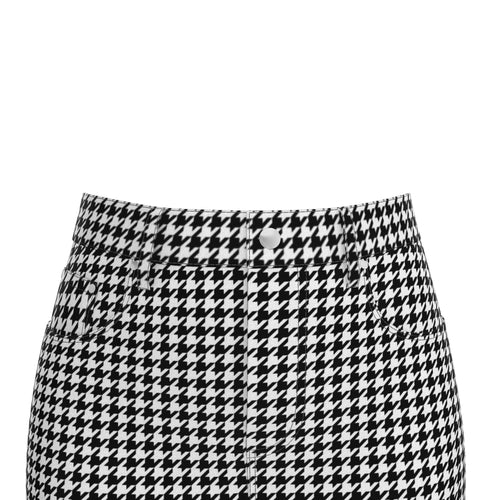 Houndstooth Denim Mini Skirt
