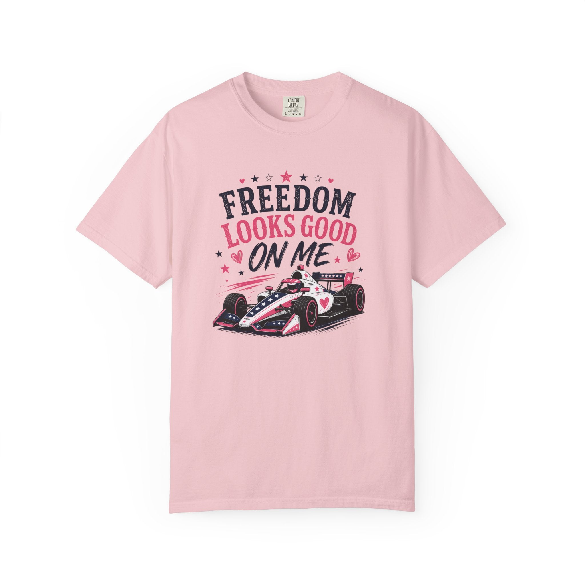 Freedom Looks Good On Me T-shirt indy car Indy 500 Race Car Americana Design